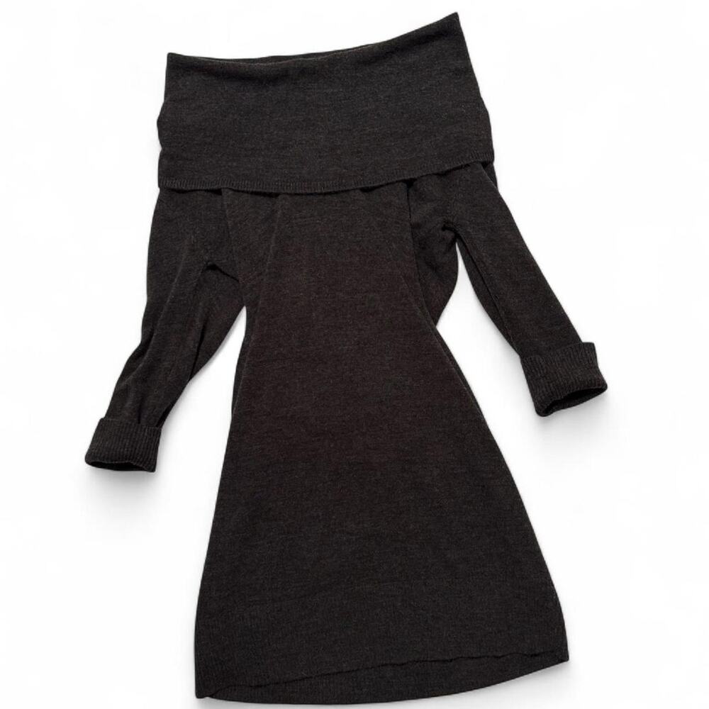 Charcoal off shoulder knit sweater dress Size PS